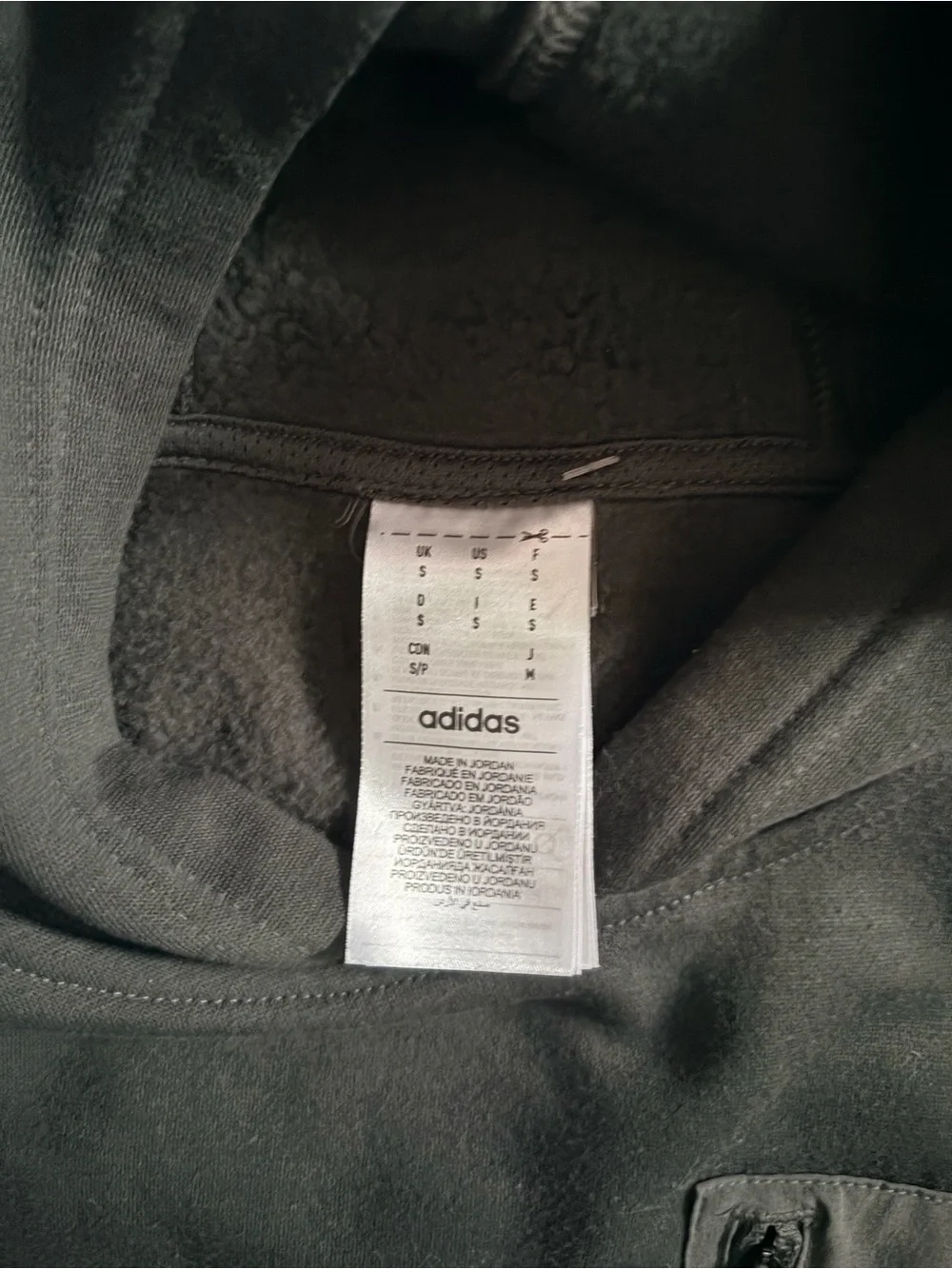 adidas Grey Zip-Pocket Pullover Hoodie